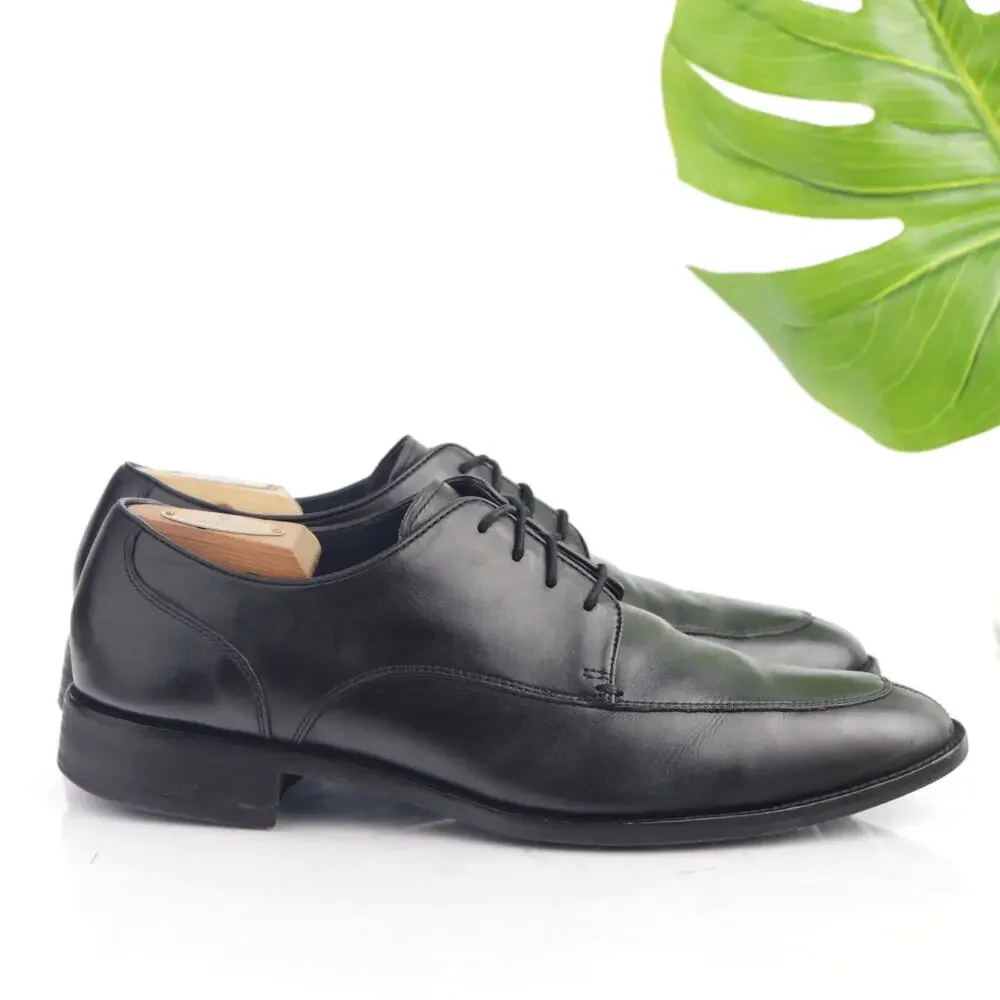 Cole Haan Mens Lenox Oxfords Size 10 M Black Leather Split Apron Toe Dress Shoes